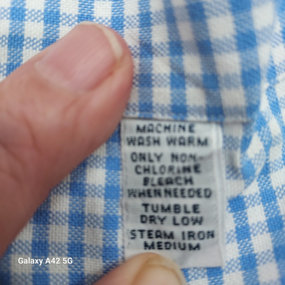 Ralph Lauren Mens XL Classic Fit Gingham Short Sleeve Button Down Shirt Bl/white - Picture 5 of 7